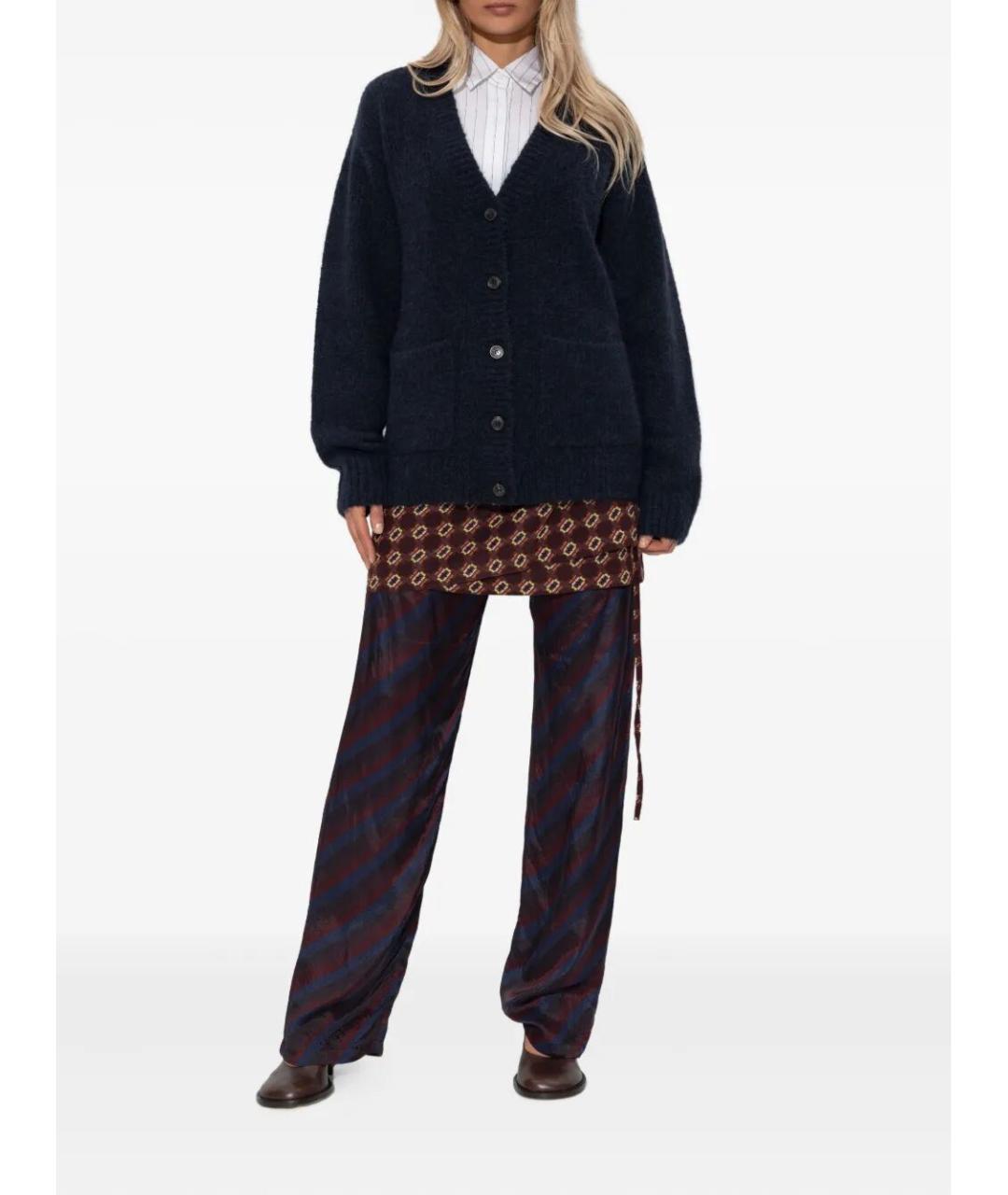 DRIES VAN NOTEN Синий шерстяной кардиган, фото 2