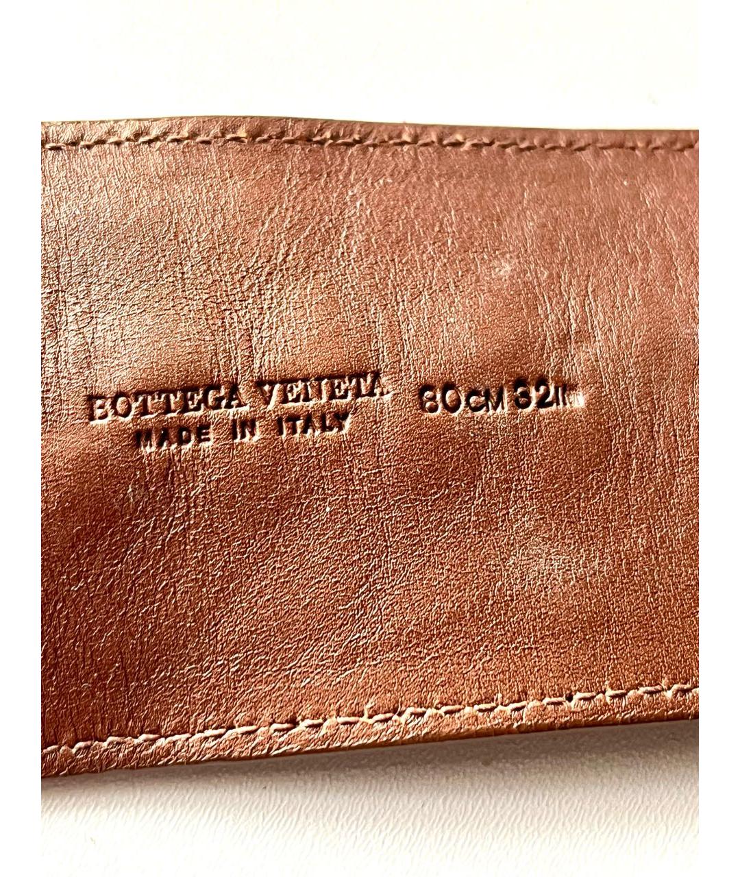BOTTEGA VENETA Коричневый кожаный ремень, фото 4