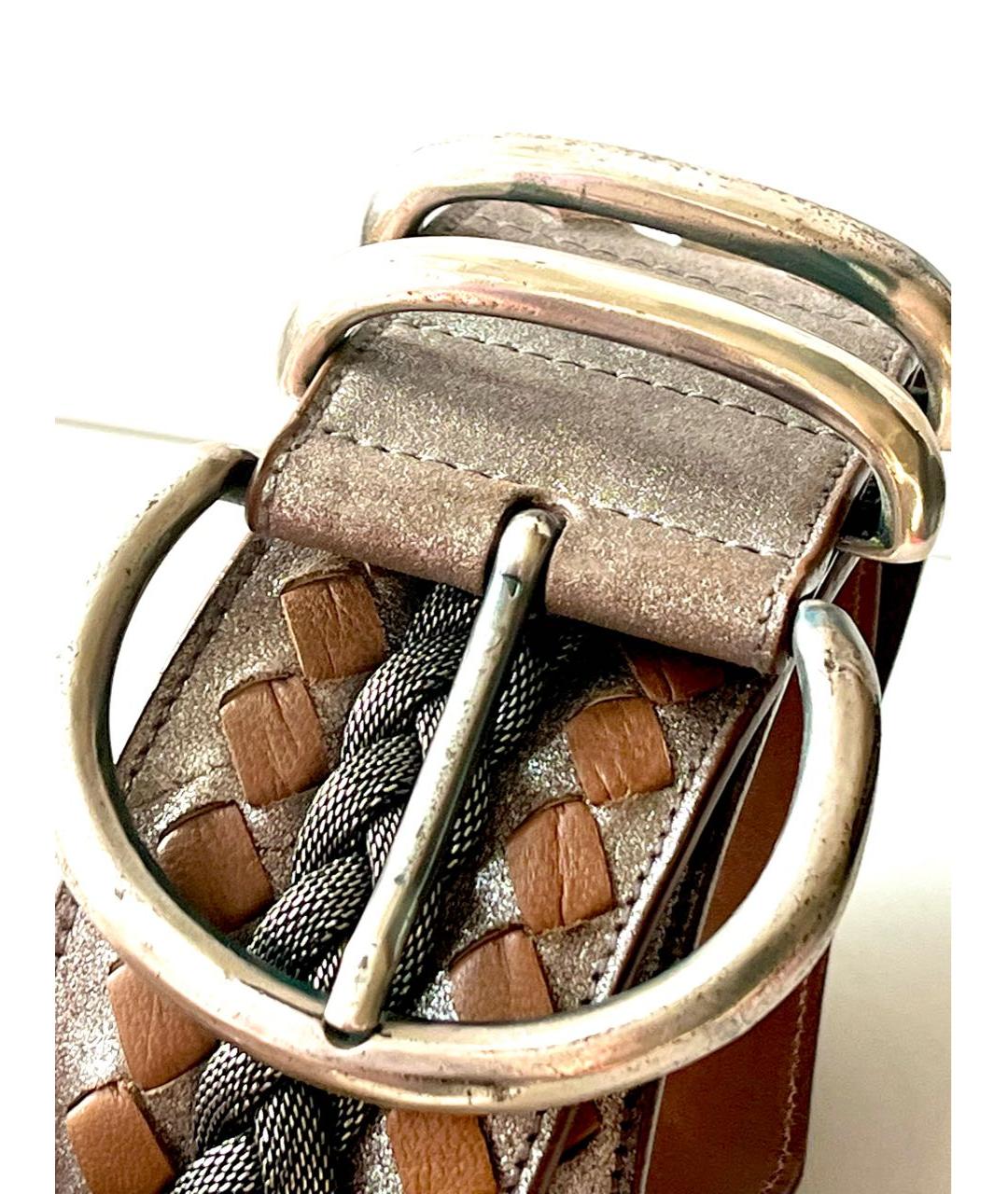 BOTTEGA VENETA Коричневый кожаный ремень, фото 5