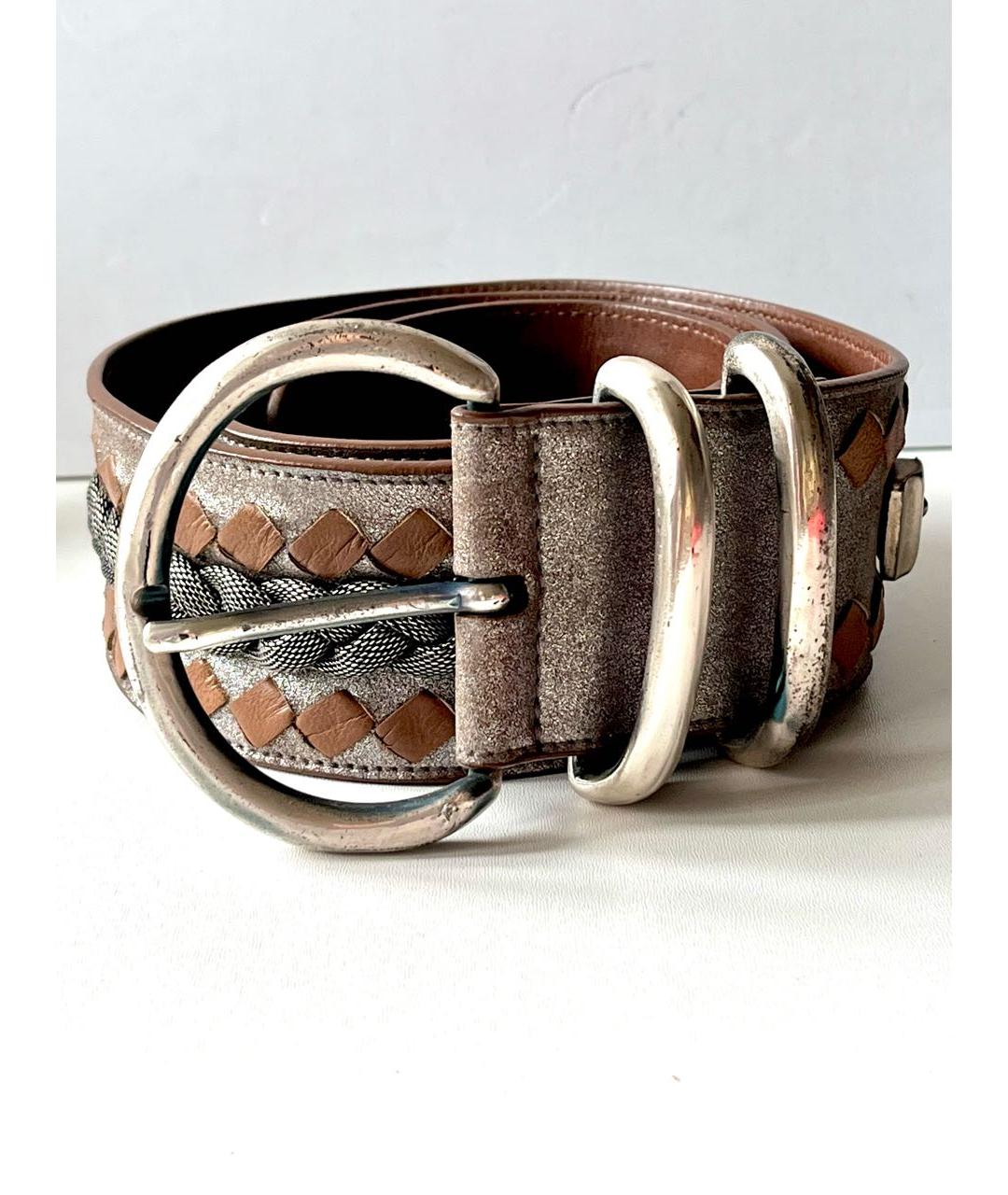 BOTTEGA VENETA Коричневый кожаный ремень, фото 8