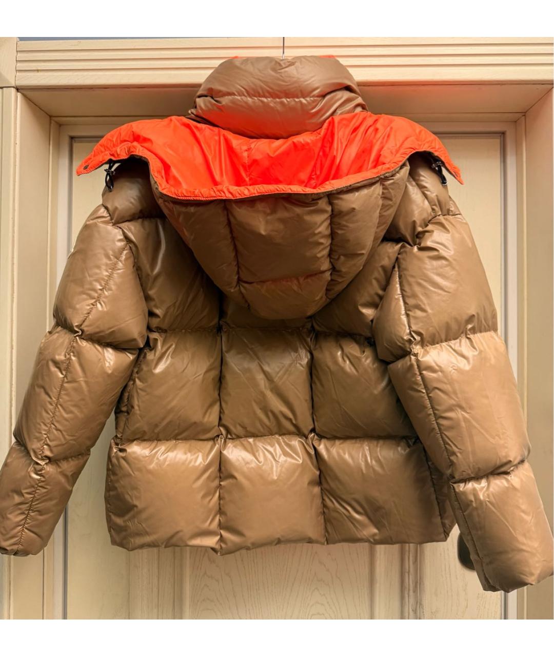 MONCLER Бежевый полиамидовый пуховик, фото 3