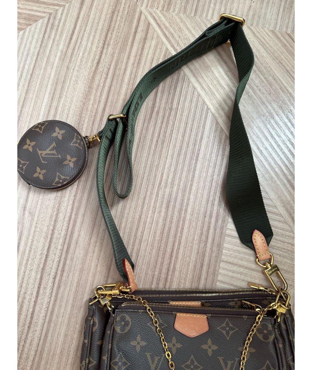 LOUIS VUITTON Коричневая кожаная сумка через плечо, фото 3