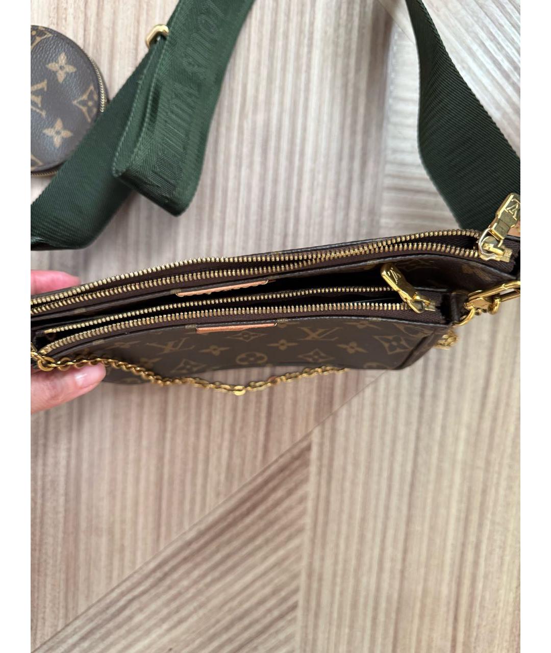 LOUIS VUITTON Коричневая кожаная сумка через плечо, фото 4