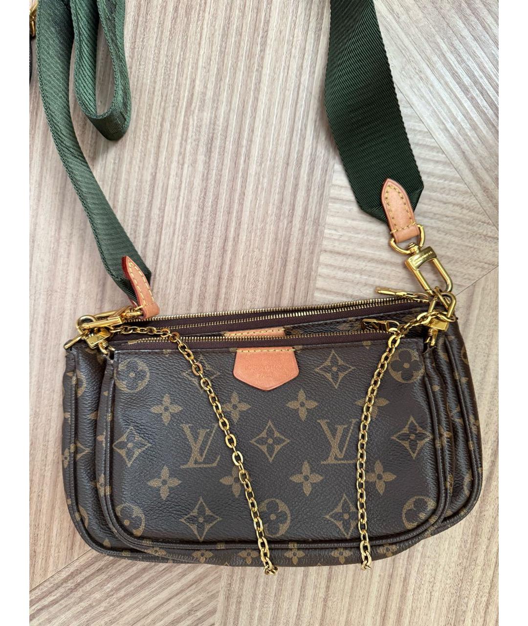 LOUIS VUITTON Коричневая кожаная сумка через плечо, фото 2