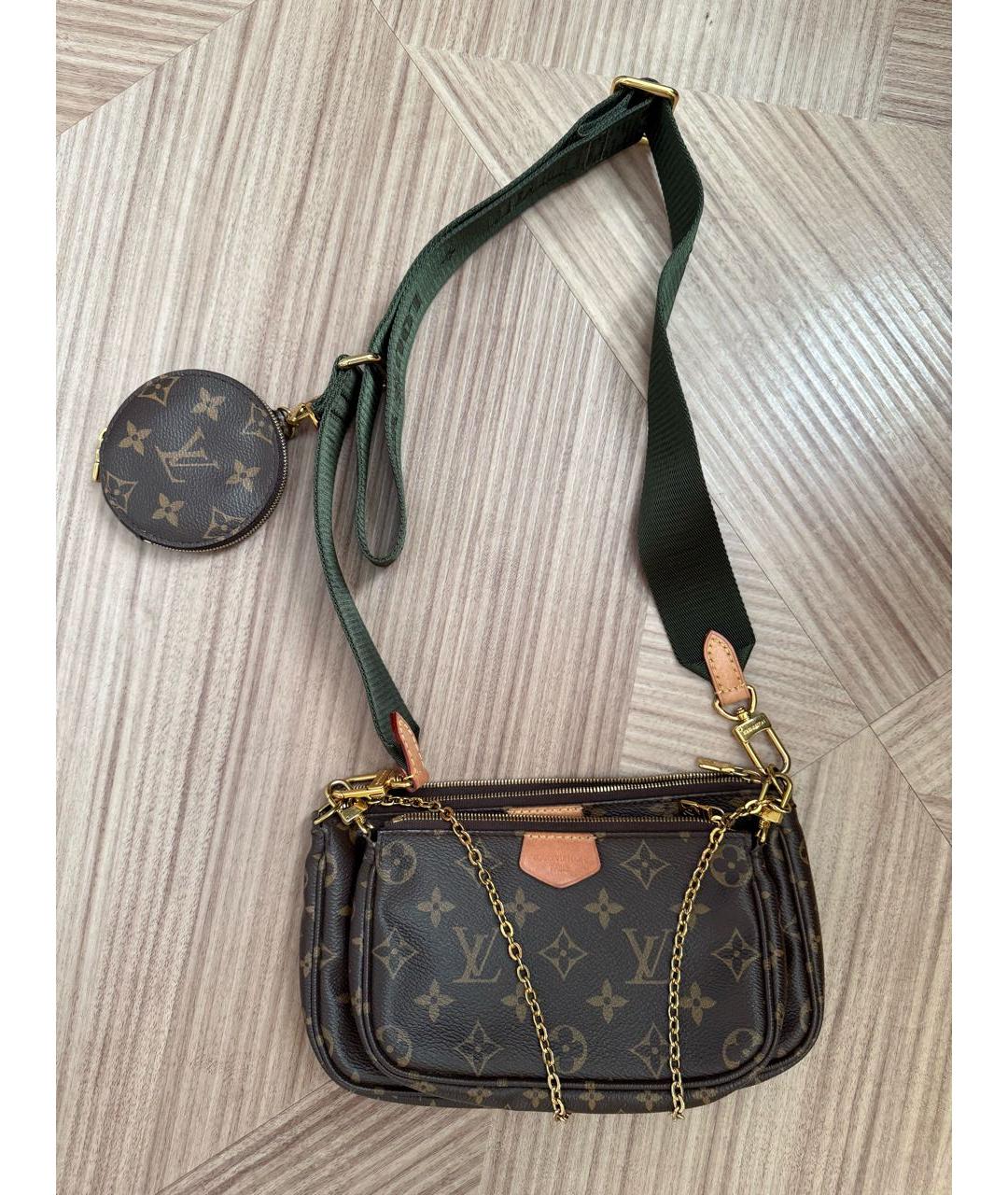 LOUIS VUITTON Коричневая кожаная сумка через плечо, фото 5