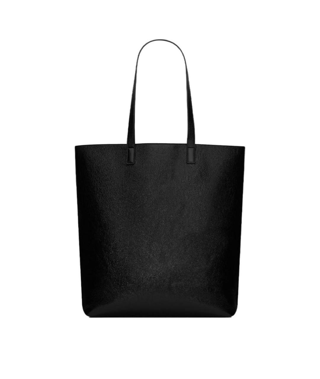 SAINT LAURENT Черная сумка тоут из лакированной кожи, фото 2