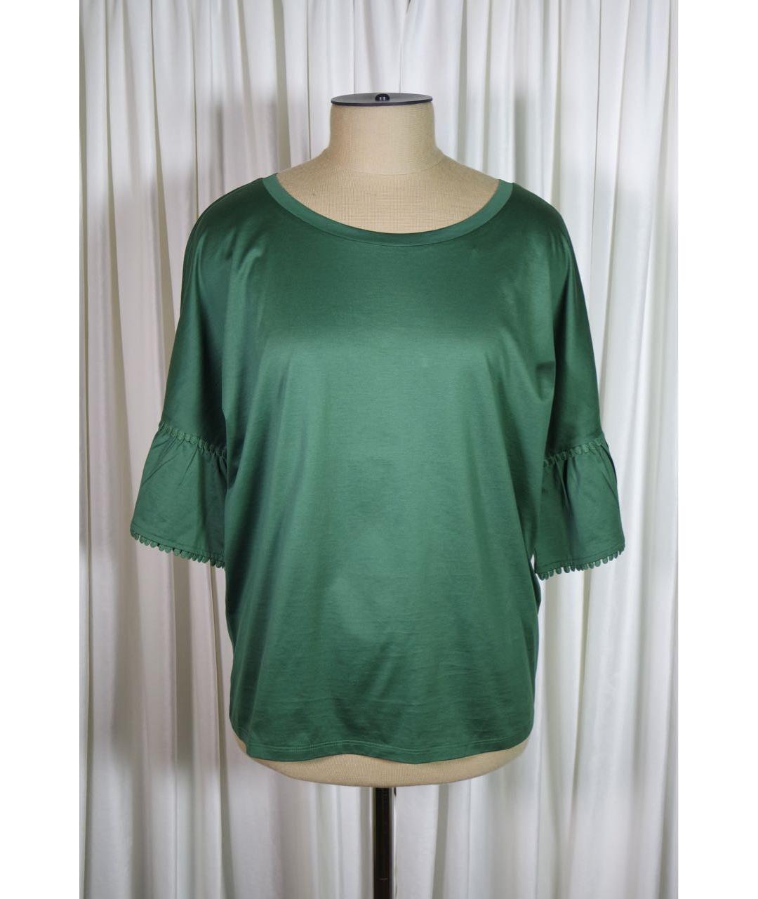 WEEKEND MAX MARA Зеленая хлопковая футболка, фото 5