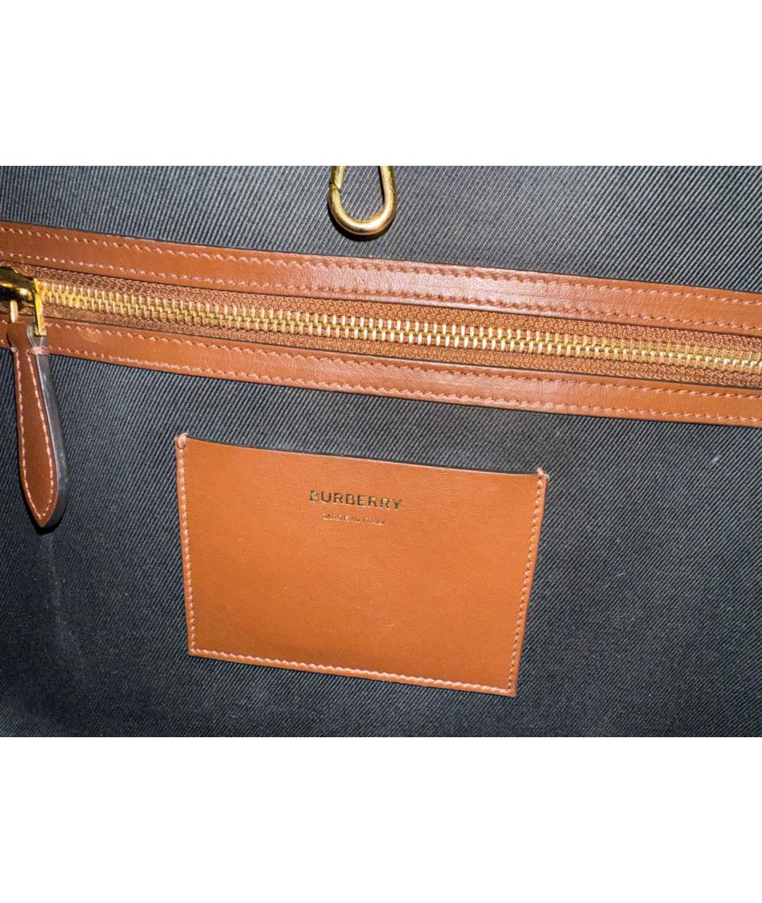 BURBERRY Коричневая кожаная сумка тоут, фото 5