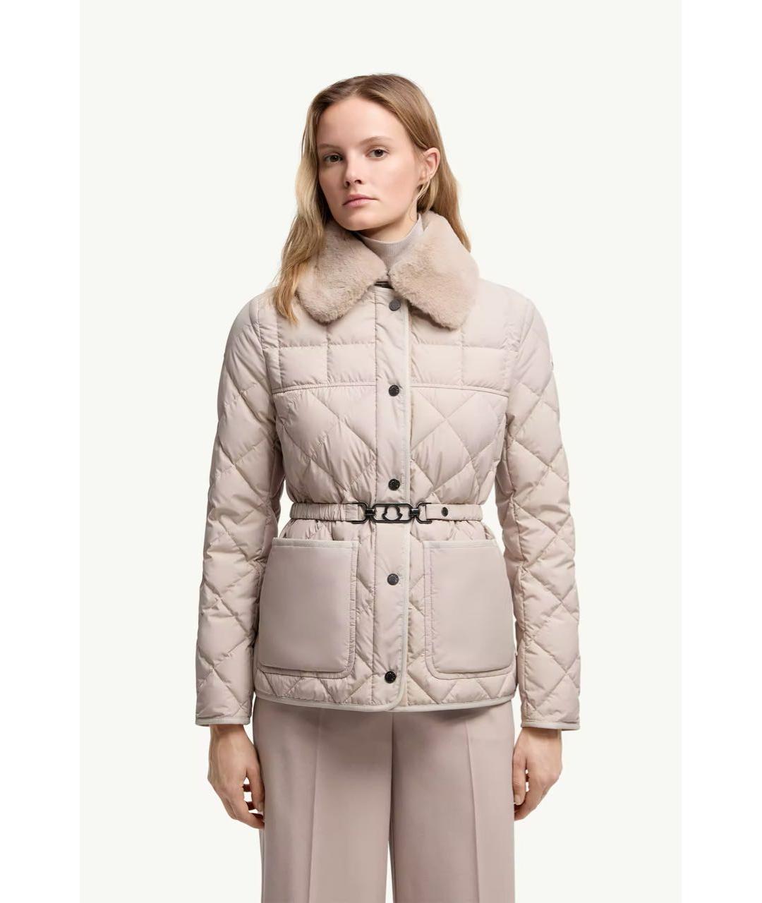 MONCLER Бежевый пуховик, фото 2