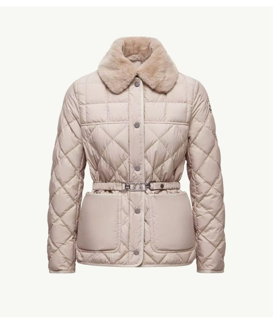 MONCLER Бежевый пуховик, фото 5