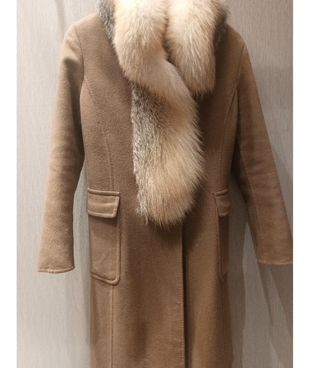 ERMANNO SCERVINO Бежевое кашемировое пальто, фото 7
