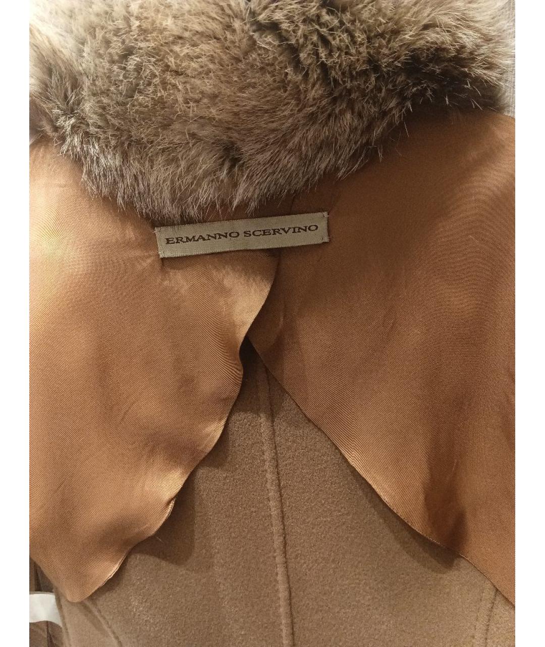ERMANNO SCERVINO Бежевое кашемировое пальто, фото 3