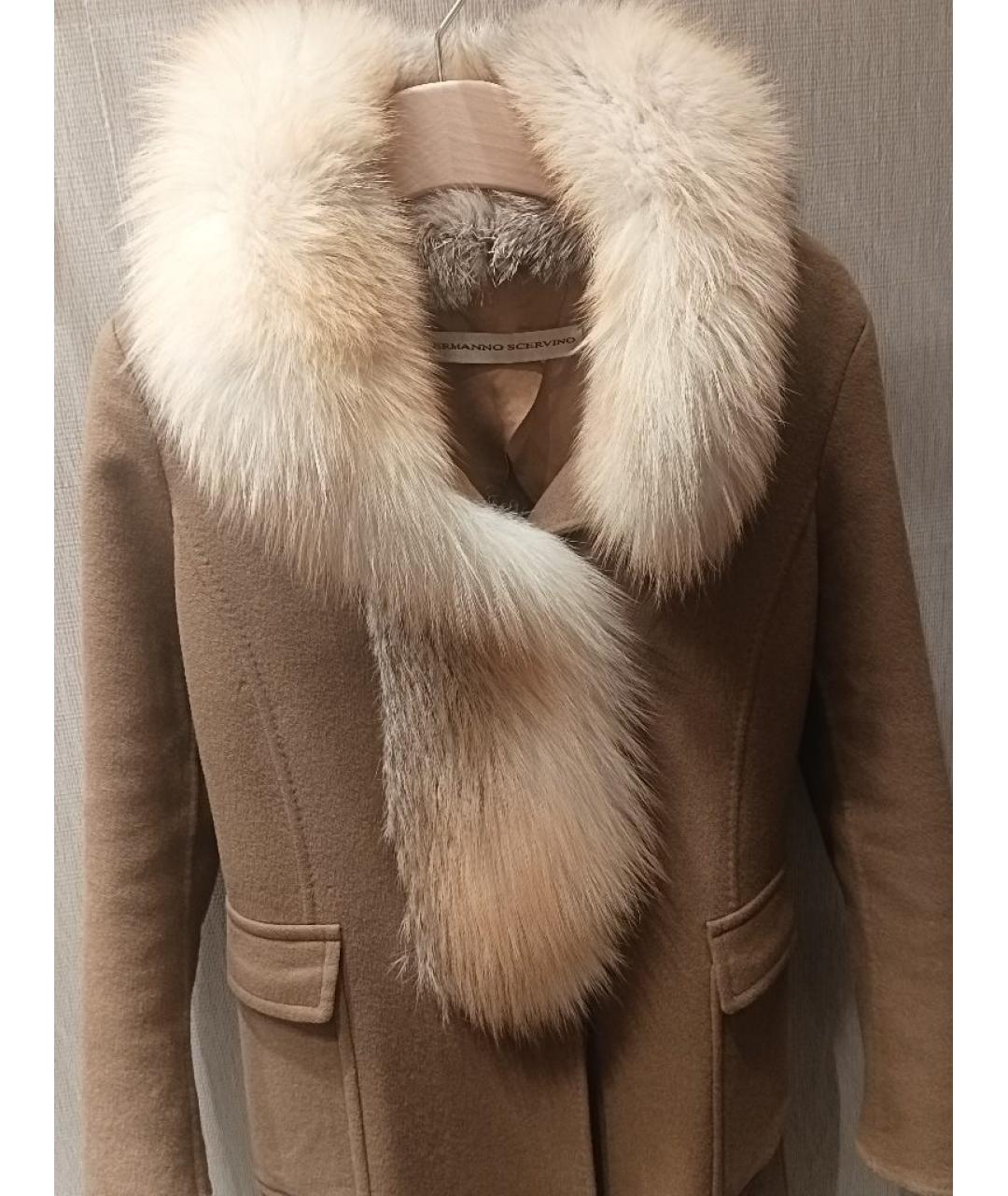 ERMANNO SCERVINO Бежевое кашемировое пальто, фото 6