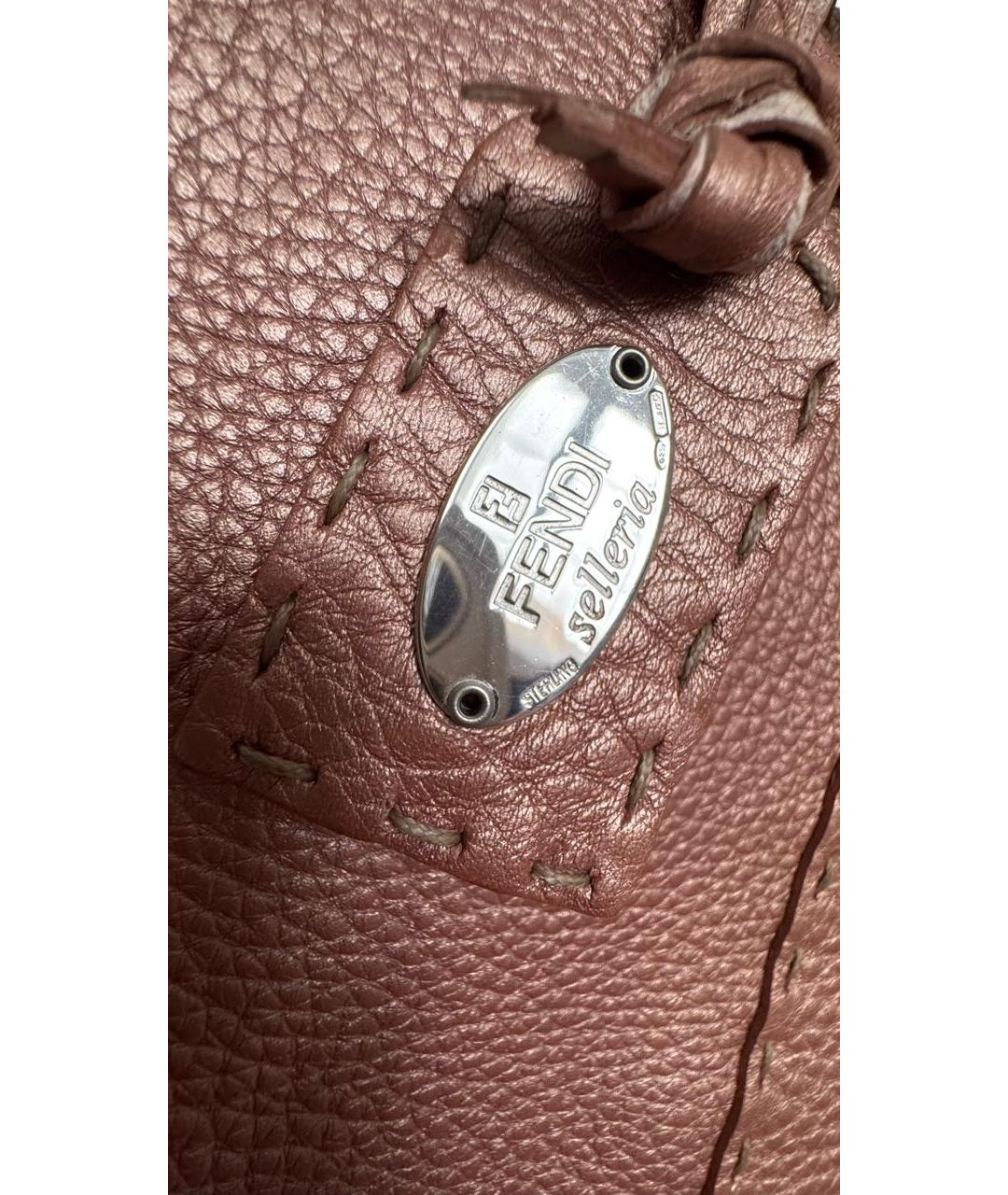 FENDI Розовая кожаная сумка тоут, фото 3