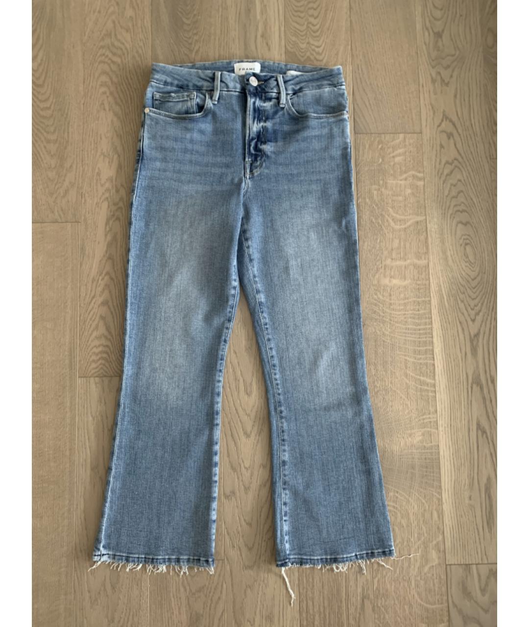 FRAME Синие хлопко-лиоцелловые джинсы клеш, фото 7