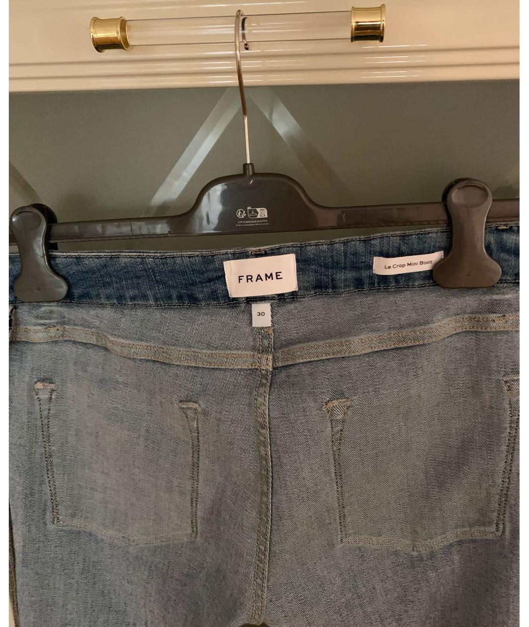 FRAME Синие хлопко-лиоцелловые джинсы клеш, фото 3