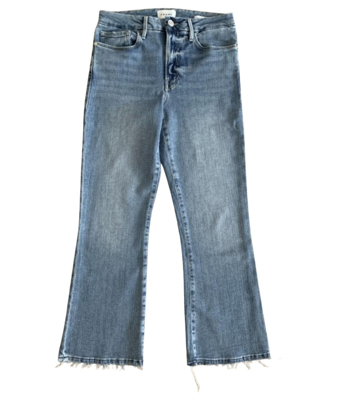 FRAME Синие хлопко-лиоцелловые джинсы клеш, фото 1
