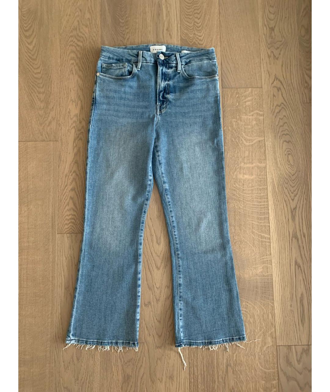 FRAME Синие хлопко-лиоцелловые джинсы клеш, фото 4