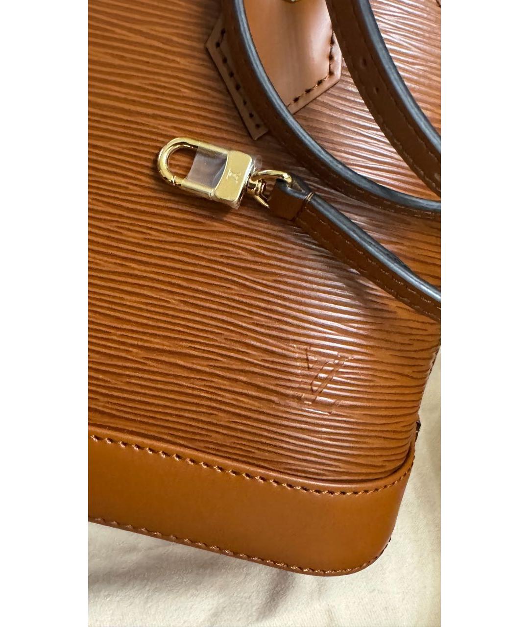 LOUIS VUITTON Коричневая кожаная сумка с короткими ручками, фото 2