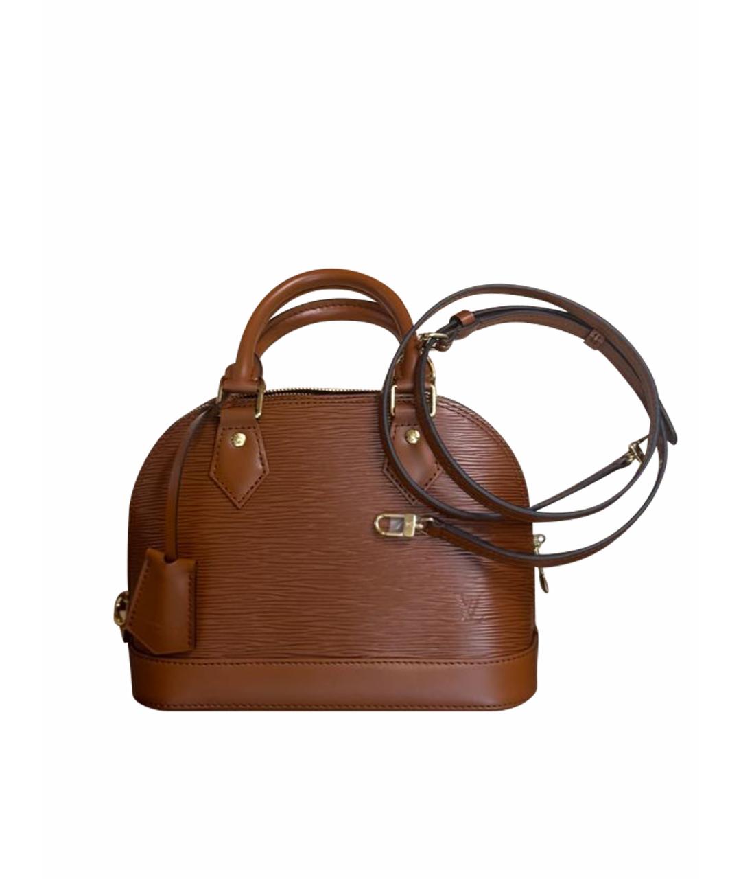 LOUIS VUITTON Коричневая кожаная сумка с короткими ручками, фото 1