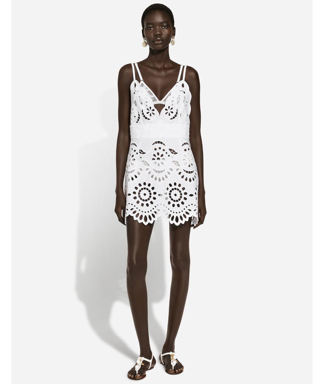 DOLCE&GABBANA Белое коктейльное платье, фото 5