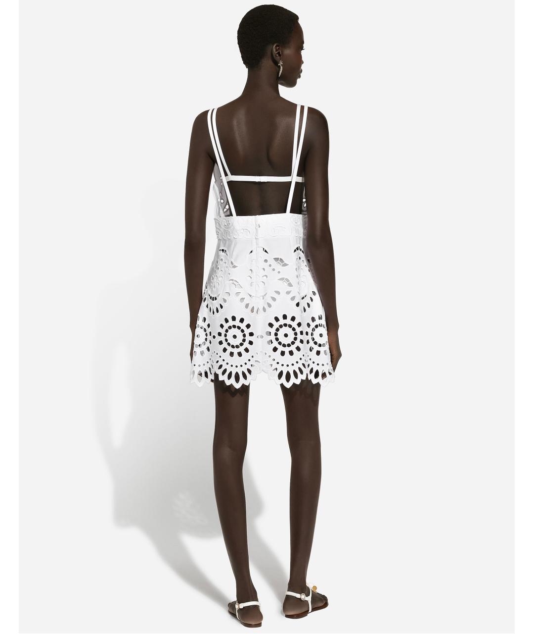 DOLCE&GABBANA Белое коктейльное платье, фото 8