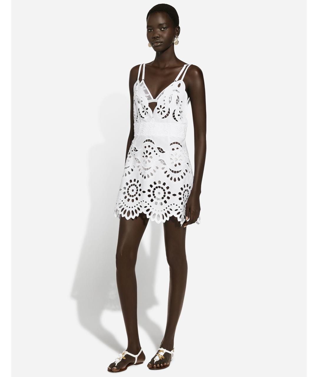 DOLCE&GABBANA Белое коктейльное платье, фото 6