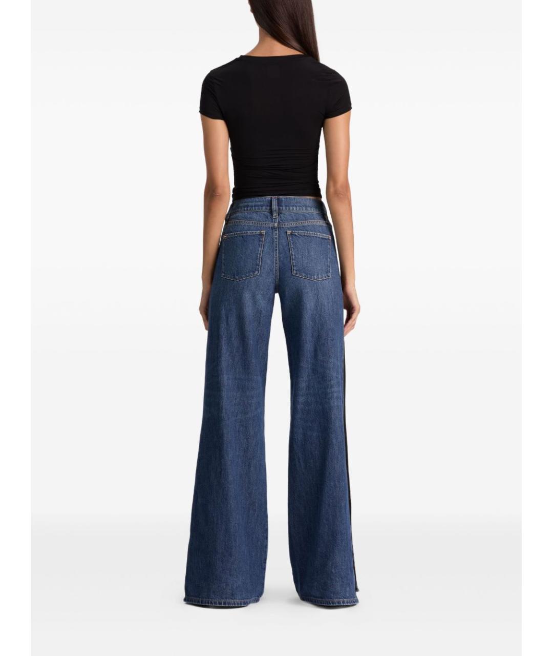 ALICE+OLIVIA Синие хлопковые прямые джинсы, фото 3