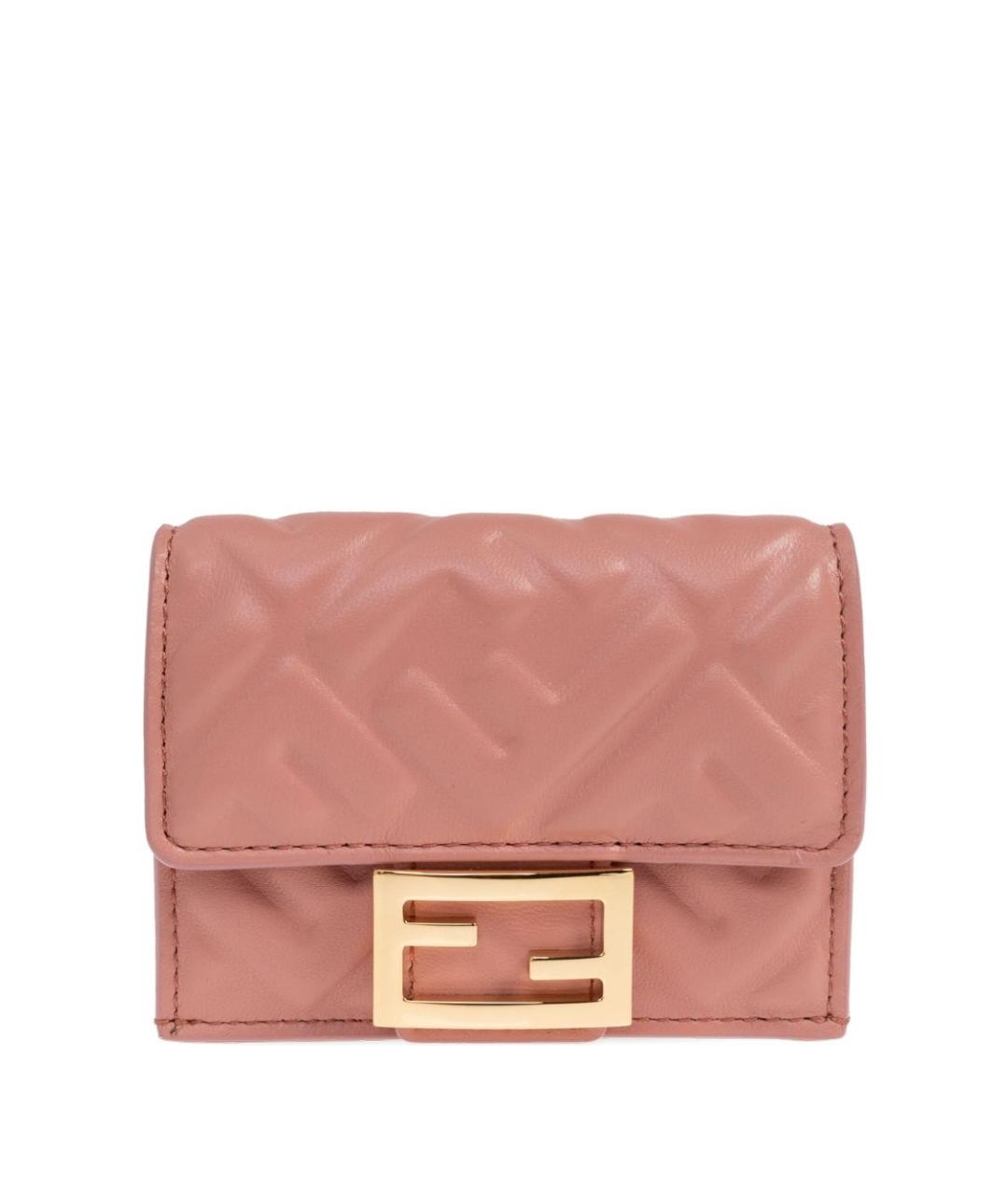 FENDI Розовый кожаный кошелек, фото 1