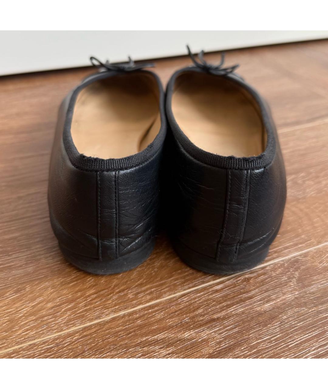 CHANEL Черные кожаные балетки, фото 4