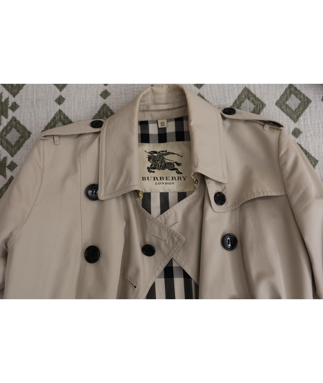 BURBERRY Бежевый вискозный тренч/плащ, фото 2