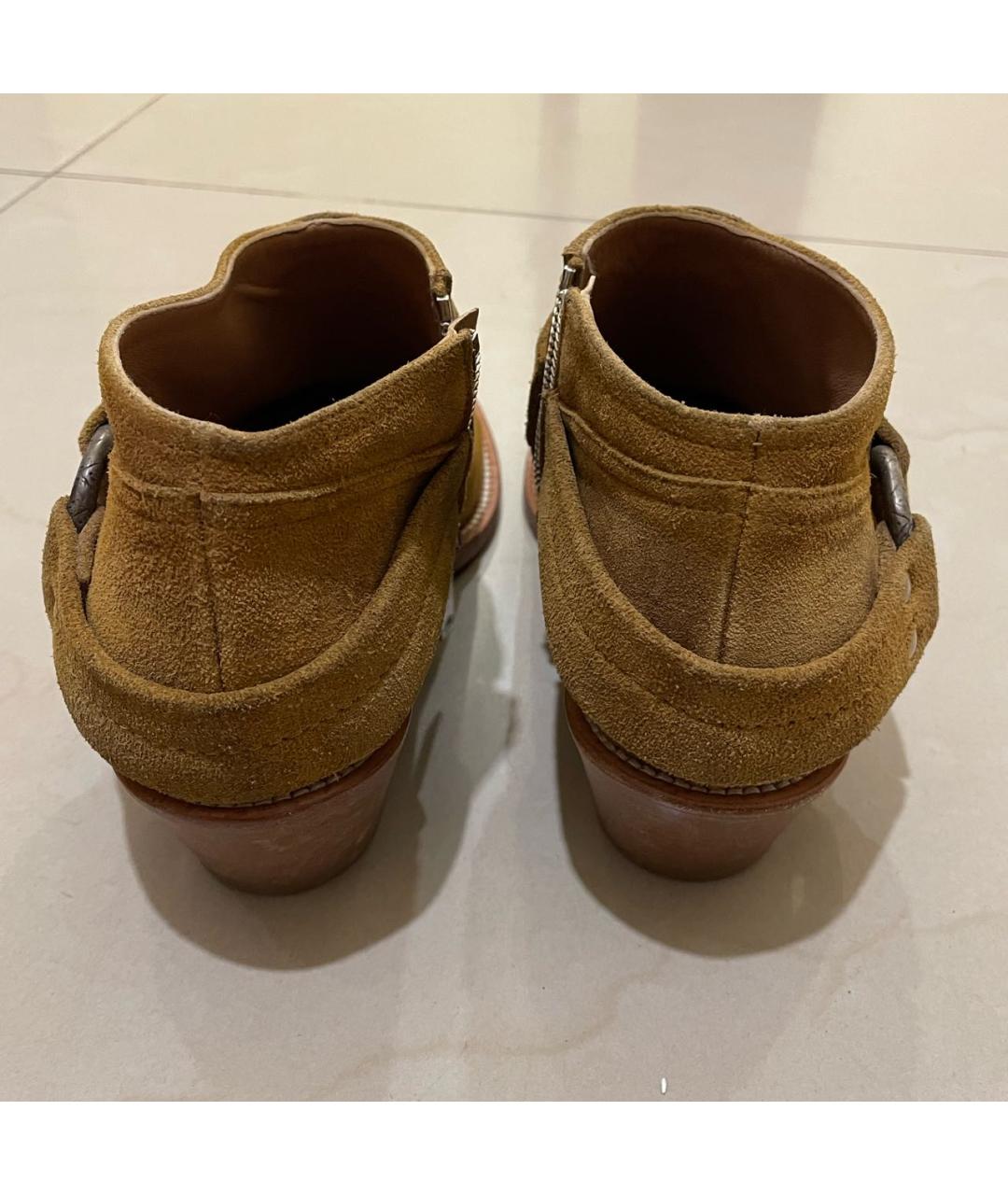 GOLDEN GOOSE DELUXE BRAND Горчичные замшевые полусапоги, фото 5