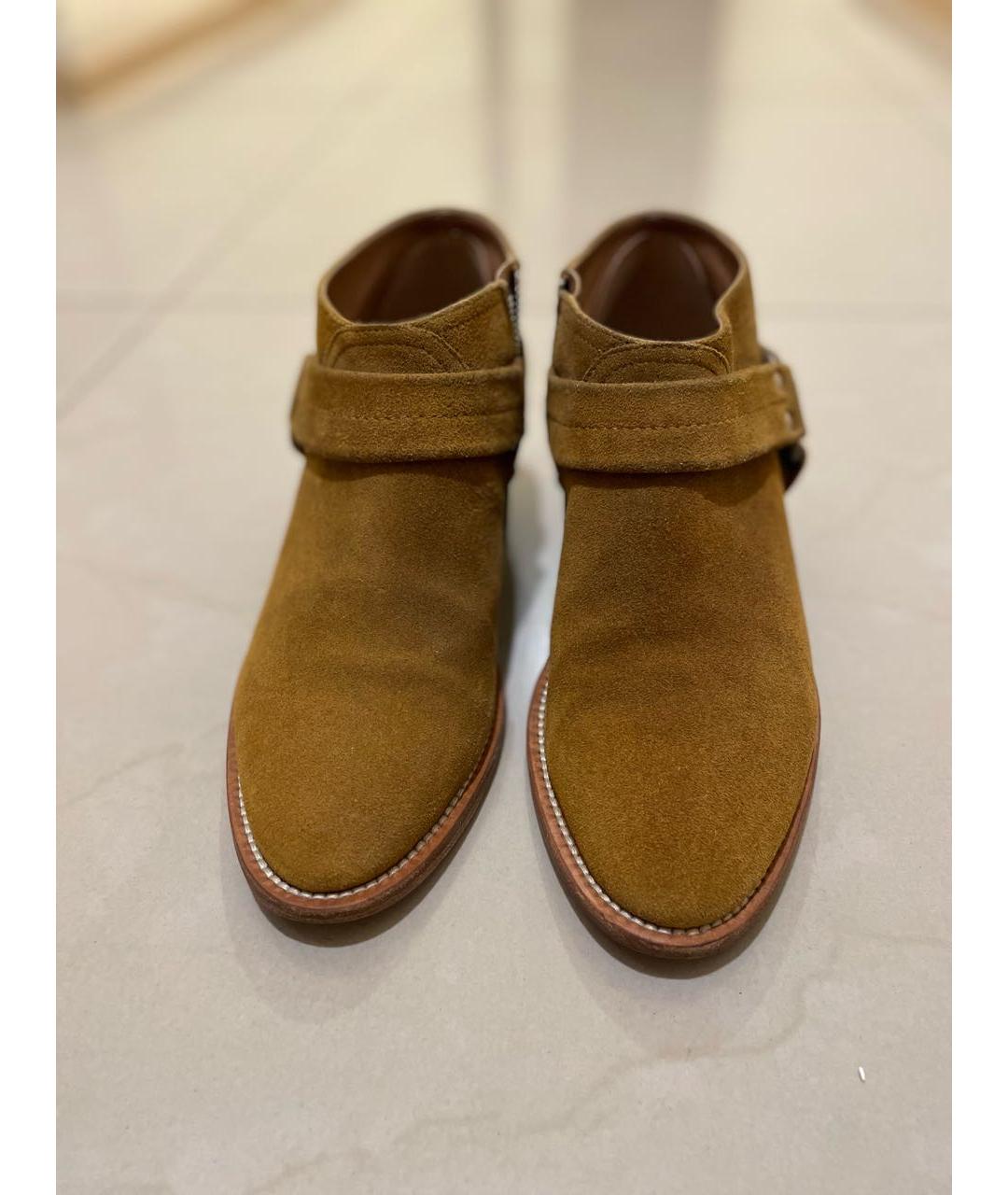 GOLDEN GOOSE DELUXE BRAND Горчичные замшевые полусапоги, фото 3