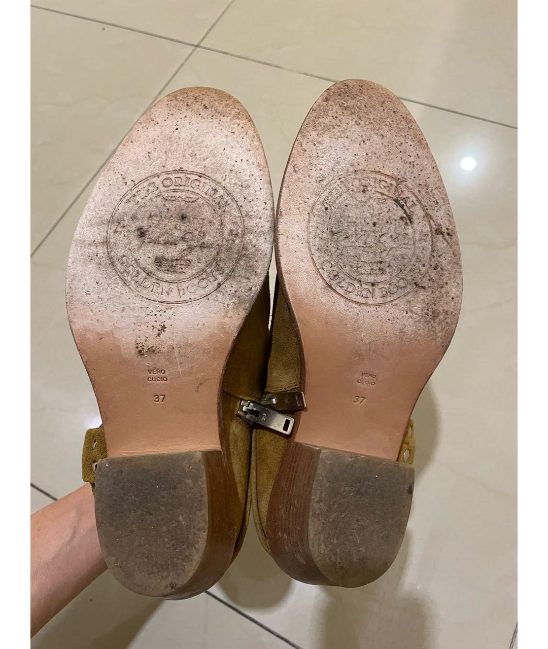 GOLDEN GOOSE DELUXE BRAND Горчичные замшевые полусапоги, фото 8