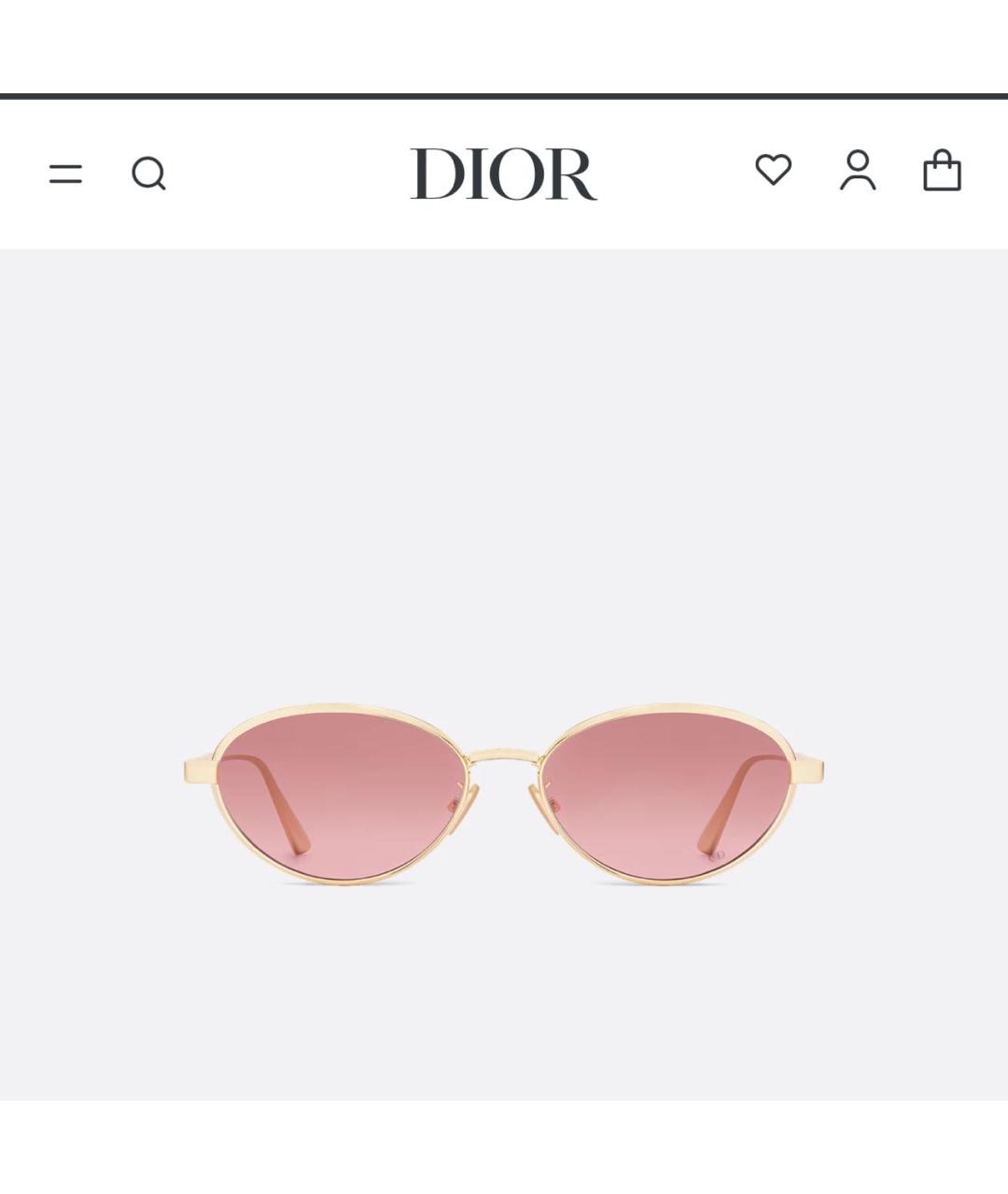 CHRISTIAN DIOR Золотые металлические солнцезащитные очки, фото 2