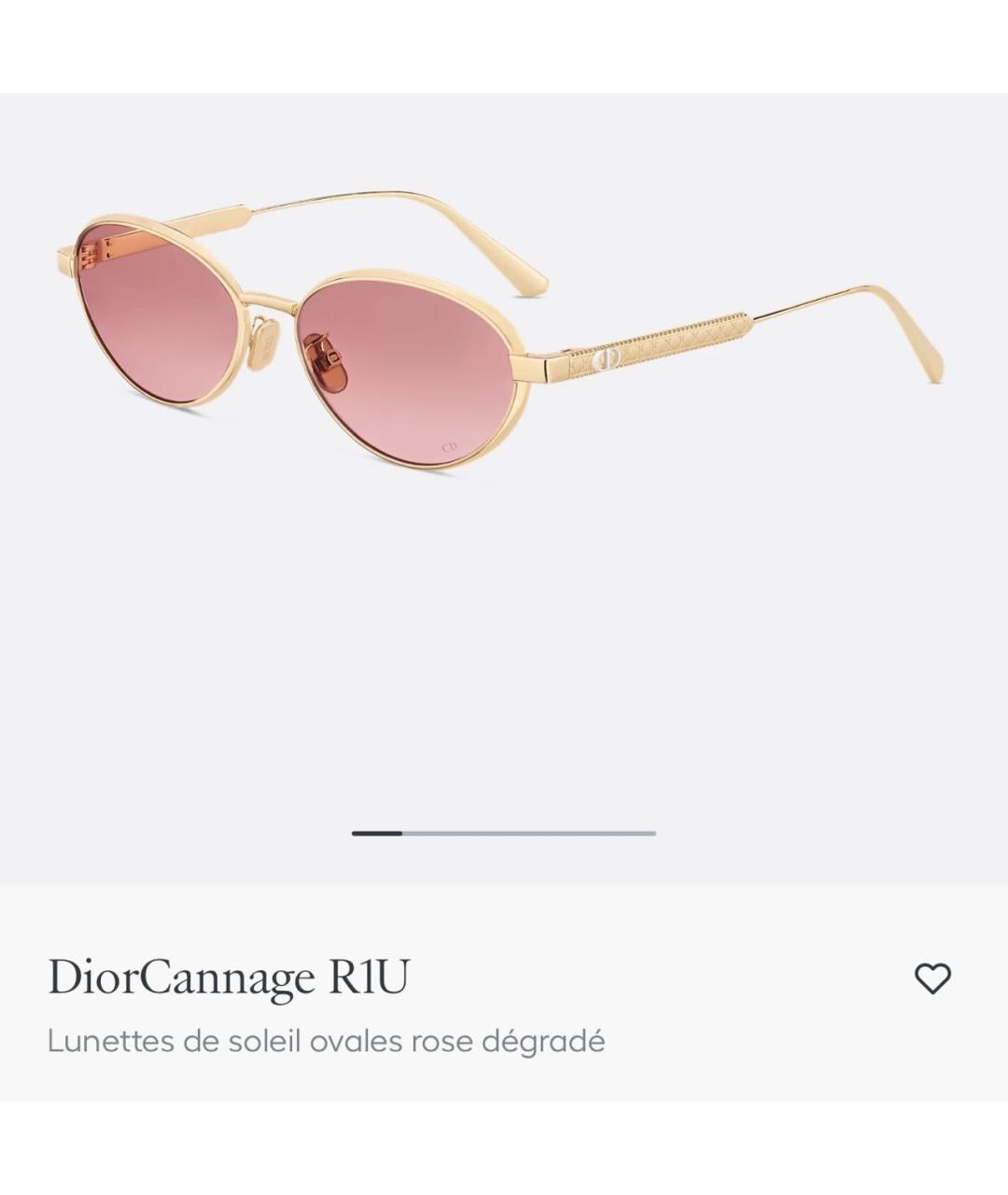 CHRISTIAN DIOR Золотые металлические солнцезащитные очки, фото 5