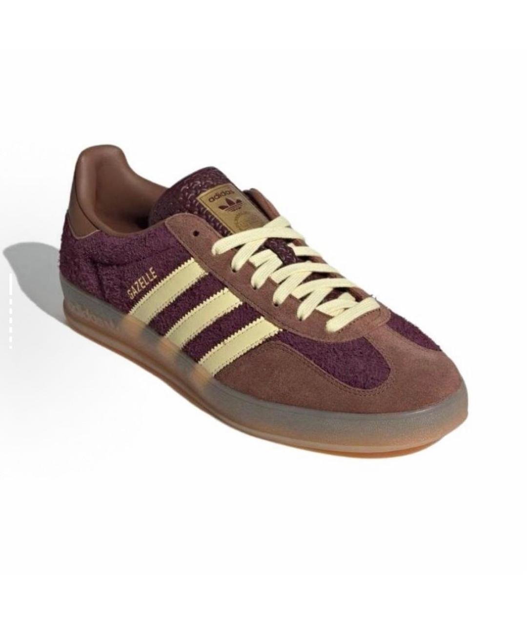 ADIDAS Бордовые замшевые кроссовки, фото 3