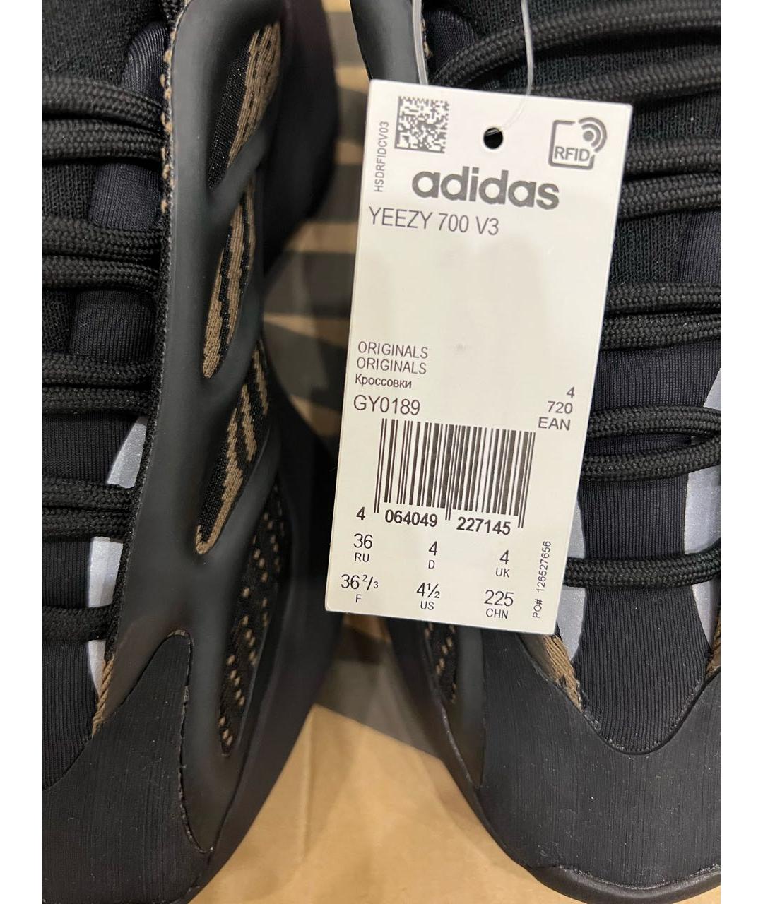 ADIDAS YEEZY Черные текстильные кроссовки, фото 4