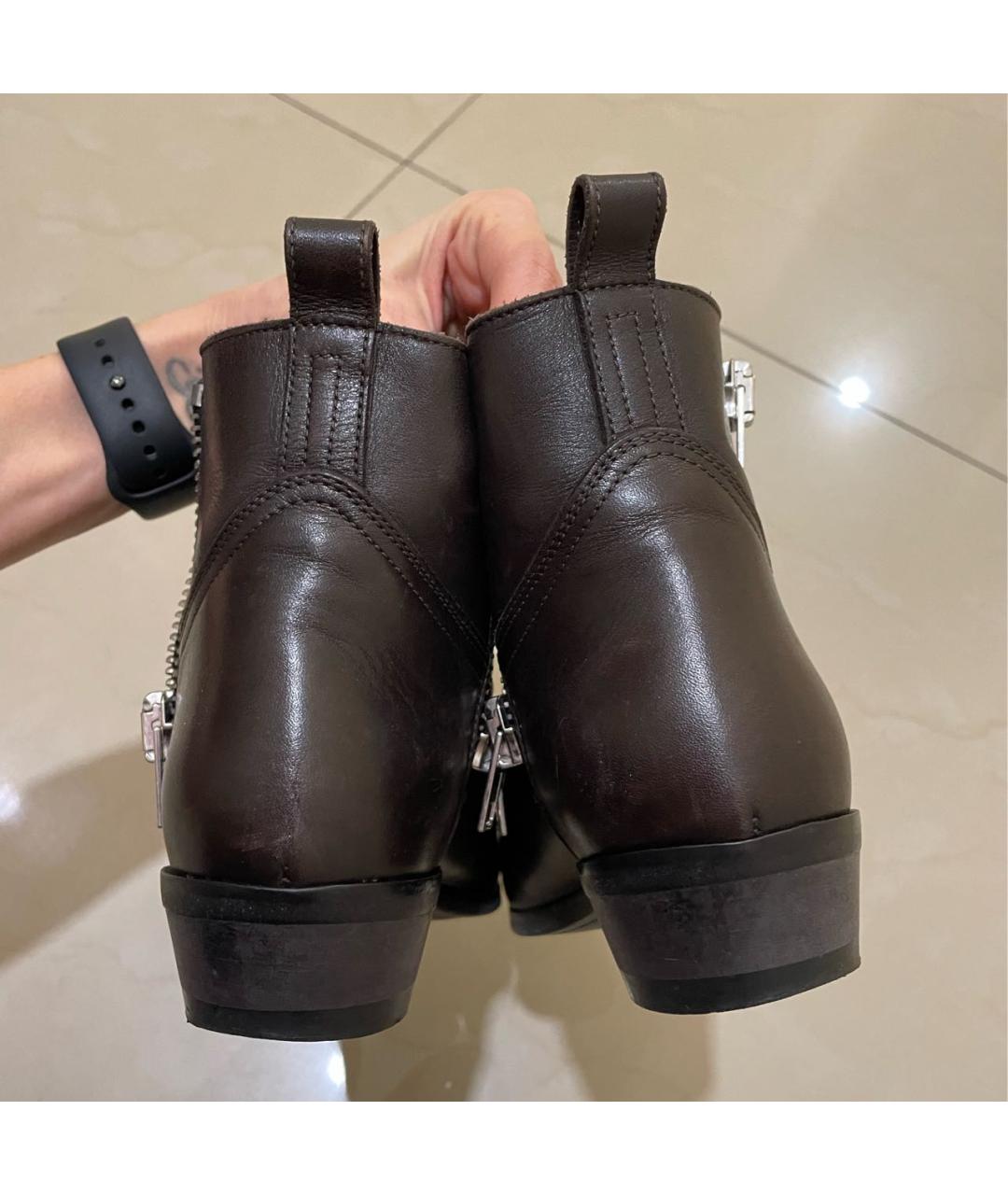 GOLDEN GOOSE DELUXE BRAND Коричневые кожаные полусапоги, фото 4