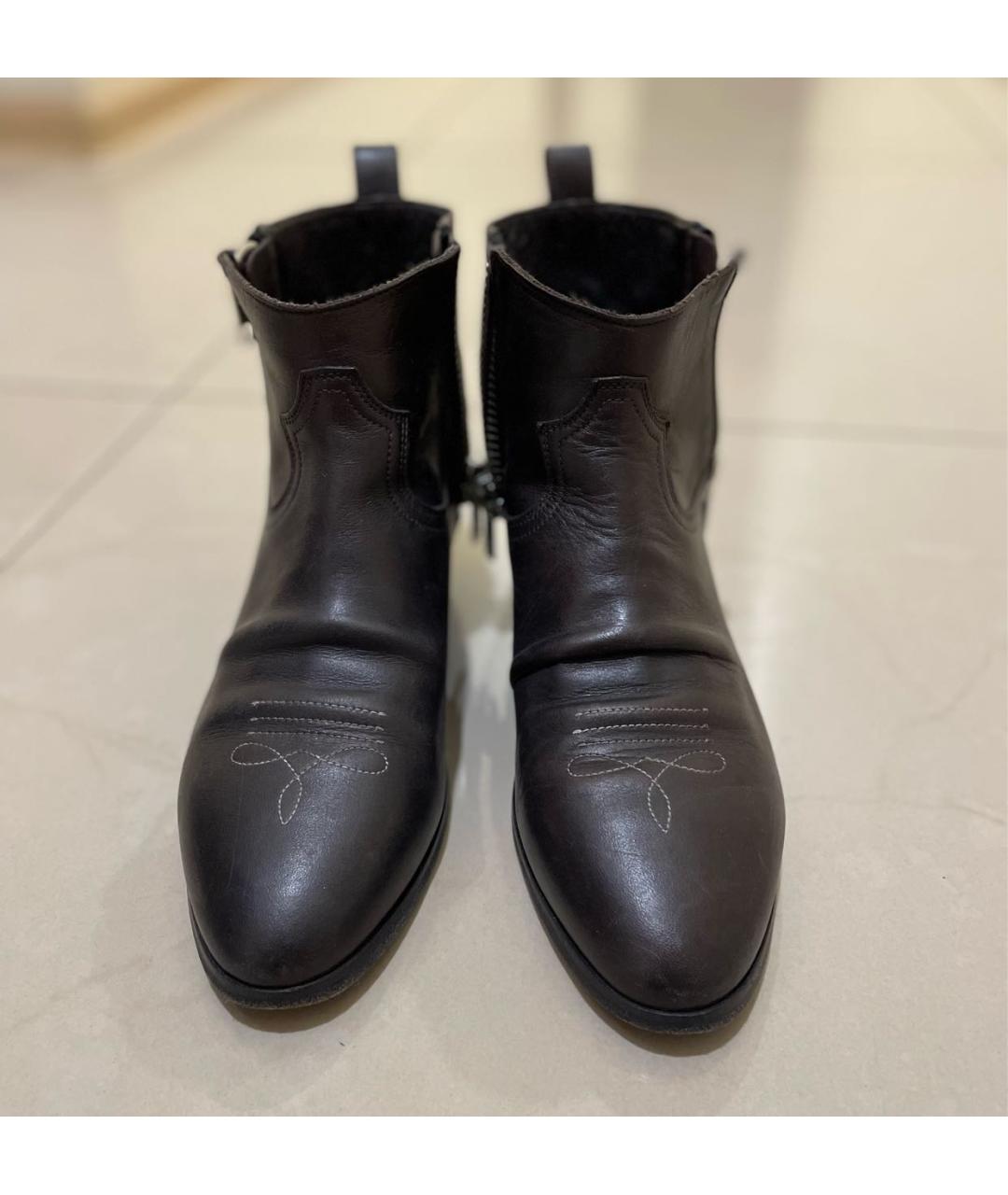 GOLDEN GOOSE DELUXE BRAND Коричневые кожаные полусапоги, фото 2