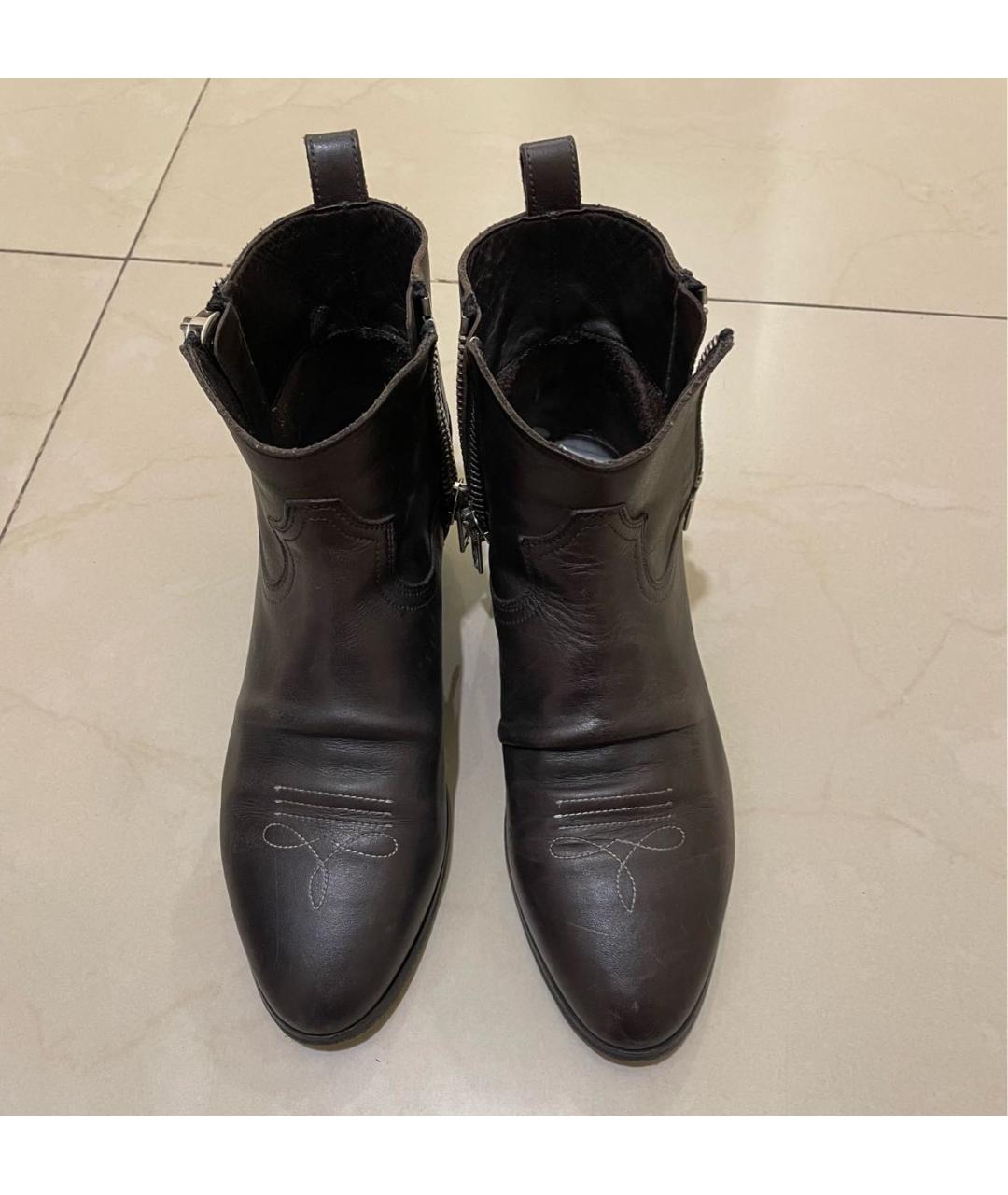 GOLDEN GOOSE DELUXE BRAND Коричневые кожаные полусапоги, фото 3