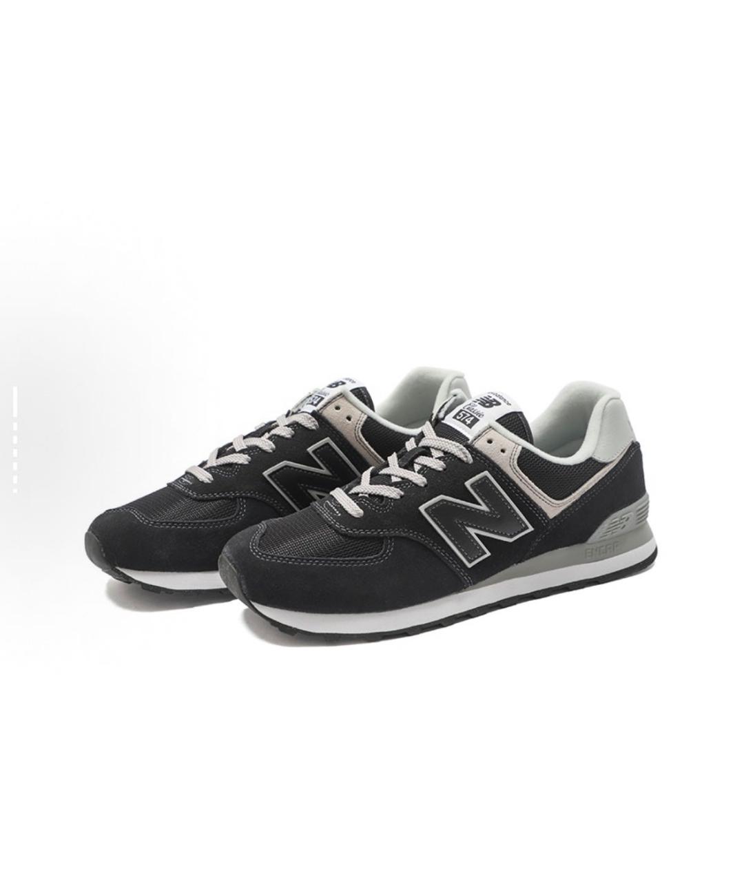 NEW BALANCE Черные замшевые низкие кроссовки / кеды, фото 3