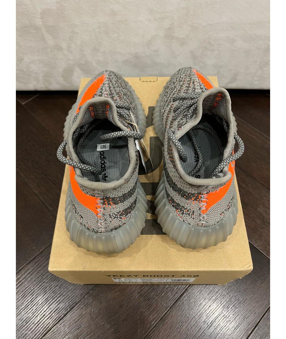 ADIDAS YEEZY Антрацитовые текстильные кроссовки, фото 2
