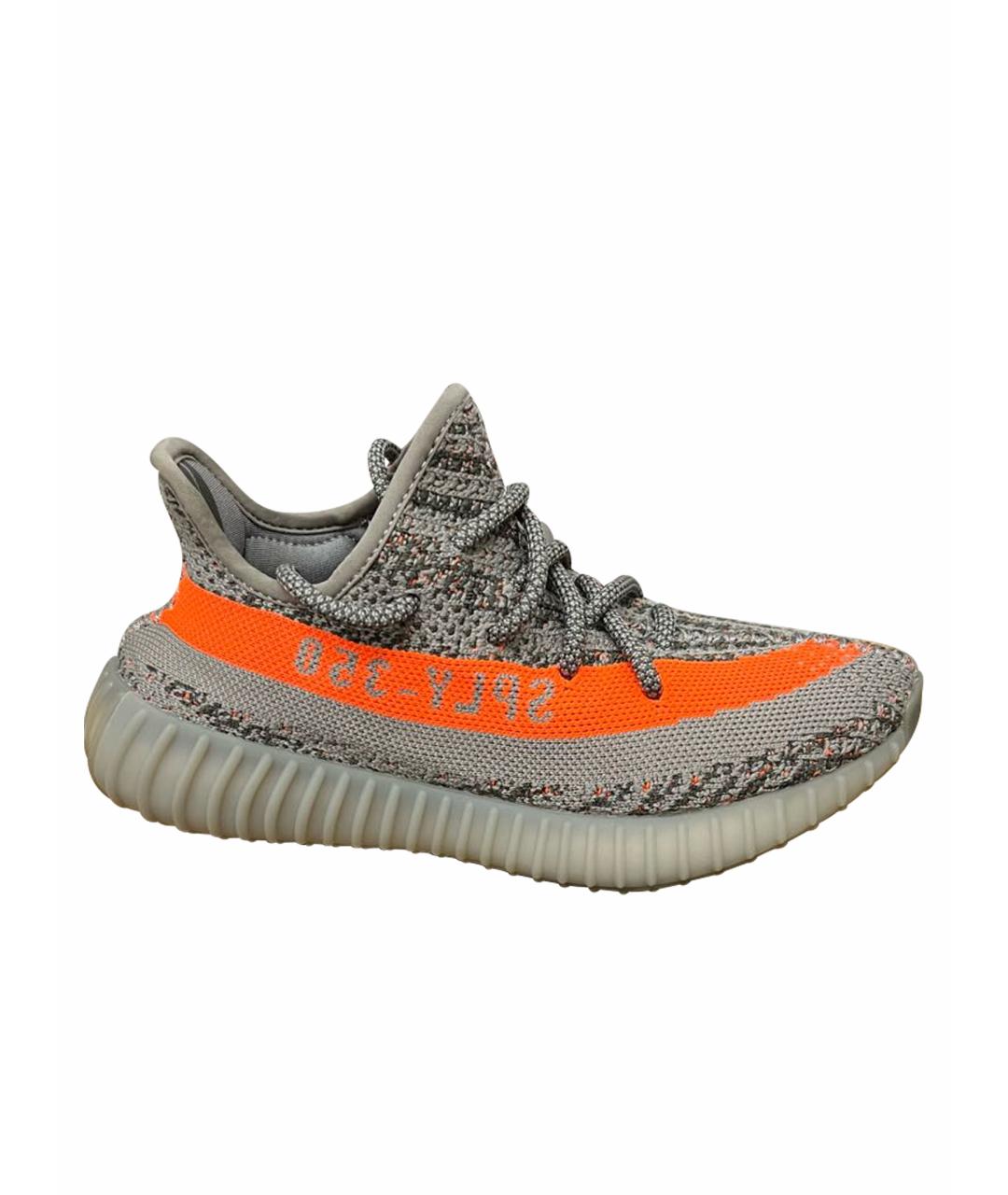 ADIDAS YEEZY Антрацитовые текстильные кроссовки, фото 8