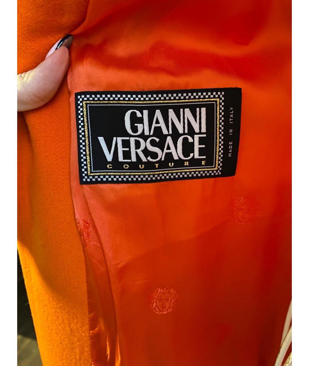 VERSACE Оранжевое шерстяное пальто, фото 3