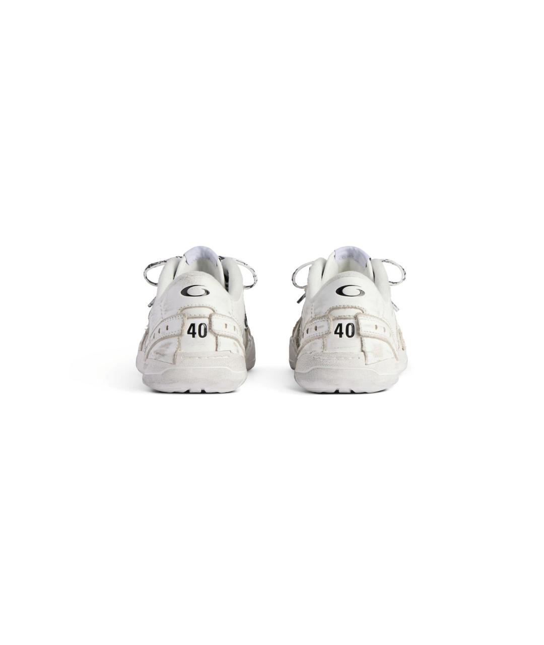 BALENCIAGA Белые кожаные кроссовки, фото 5
