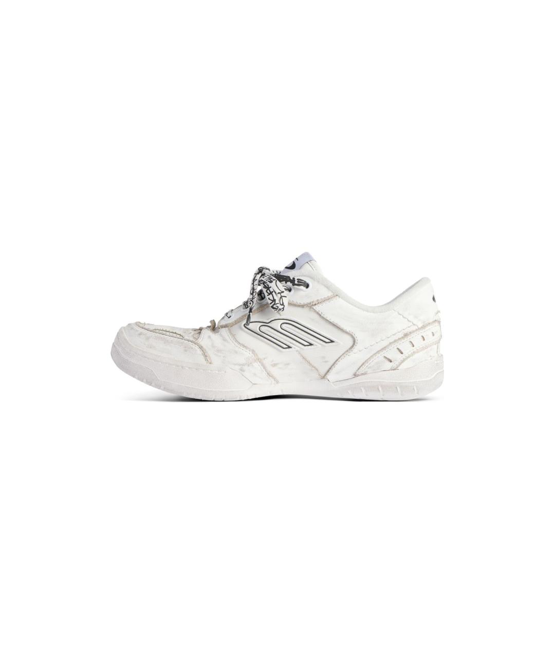 BALENCIAGA Белые кожаные кроссовки, фото 4