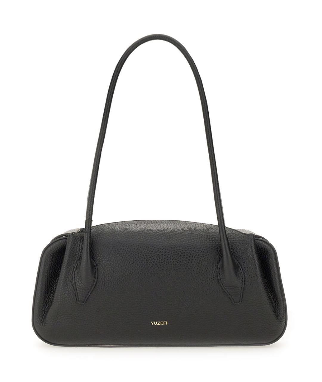 YUZEFI Черная кожаная сумка через плечо, фото 1
