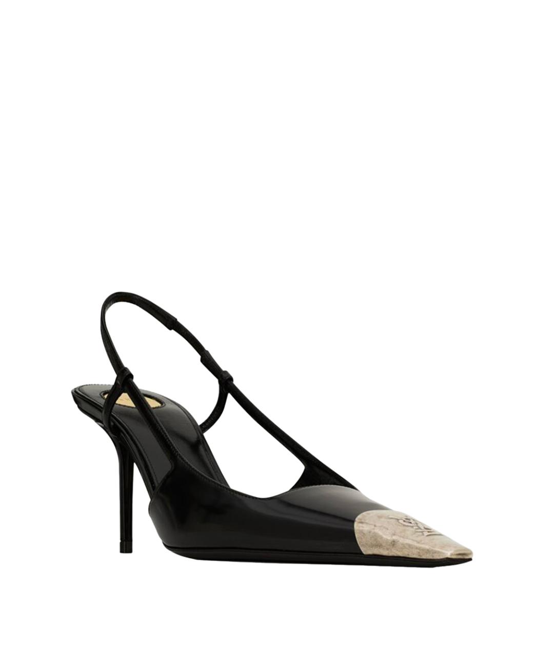 SAINT LAURENT Черные кожаные туфли, фото 3