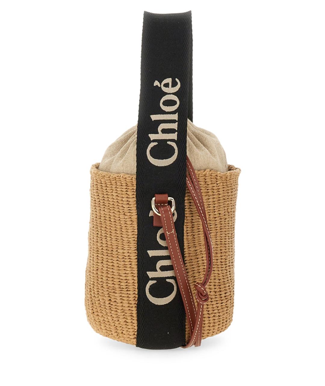 CHLOE Бежевая синтетическая сумка с короткими ручками, фото 5